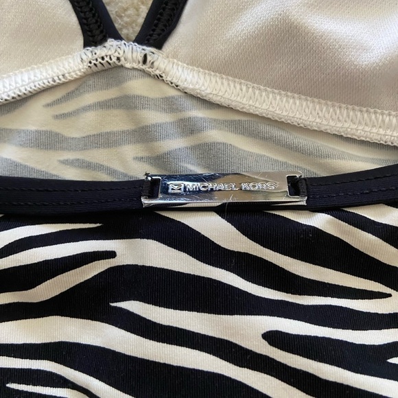 Michael Kors tankini top size 14 black/white zebra stripes - Picture 3 of 6
